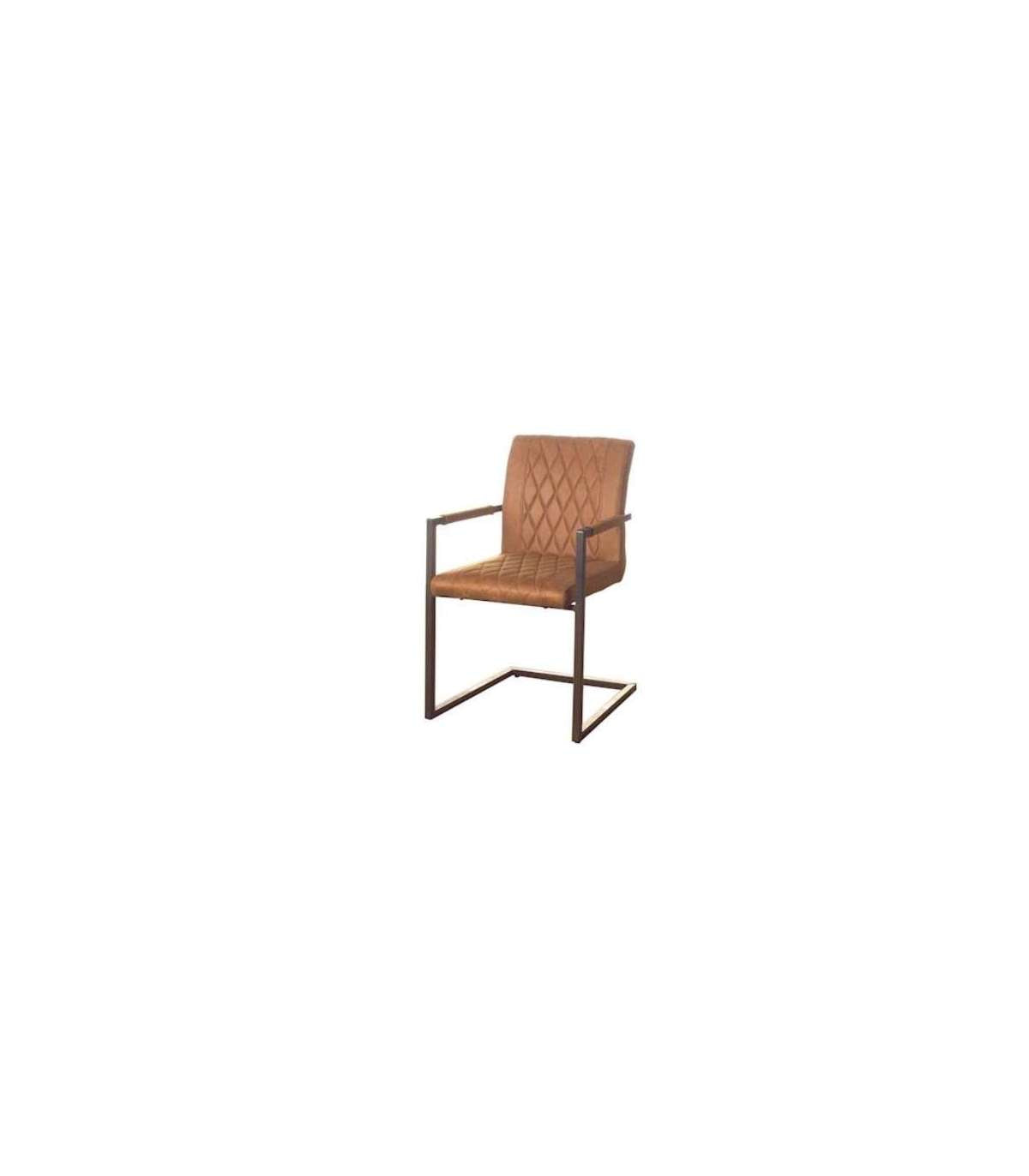 Sillón Kraft Tapizado En Piel Sintética Whisky, 54.5cm(ancho) 87cm(altura) 55cm(fondo)._0