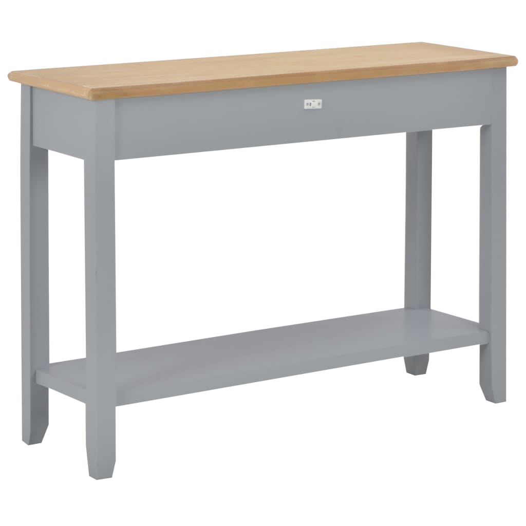 Mesa Consola De Madera Gris 110x35x80 Cm_2