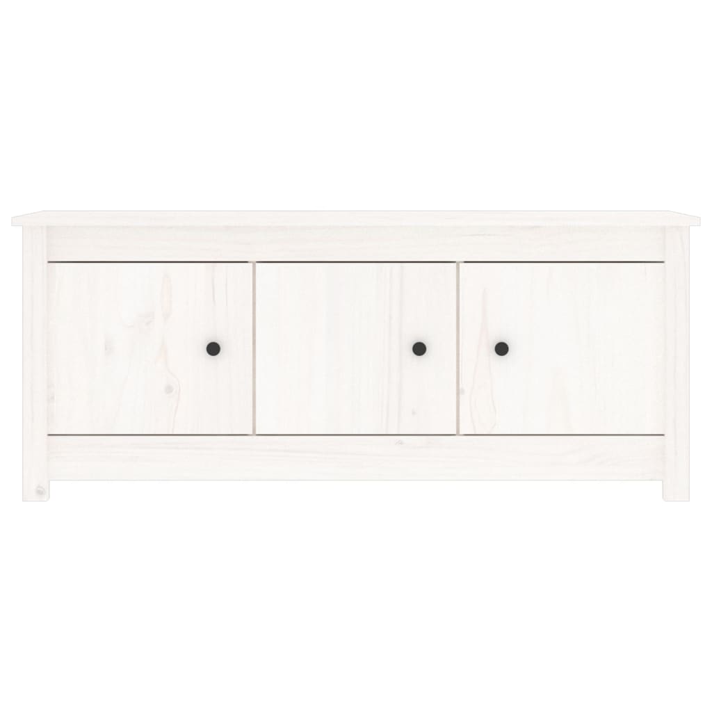 Mueble Zapatero De Madera Maciza De Pino Blanco 110x38x45,5 Cm / Vetonek_3