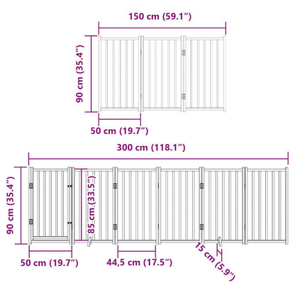 Vidaxl Puerta De Perros Plegable 15 Paneles Madera Álamo Marrón 750 Cm_2