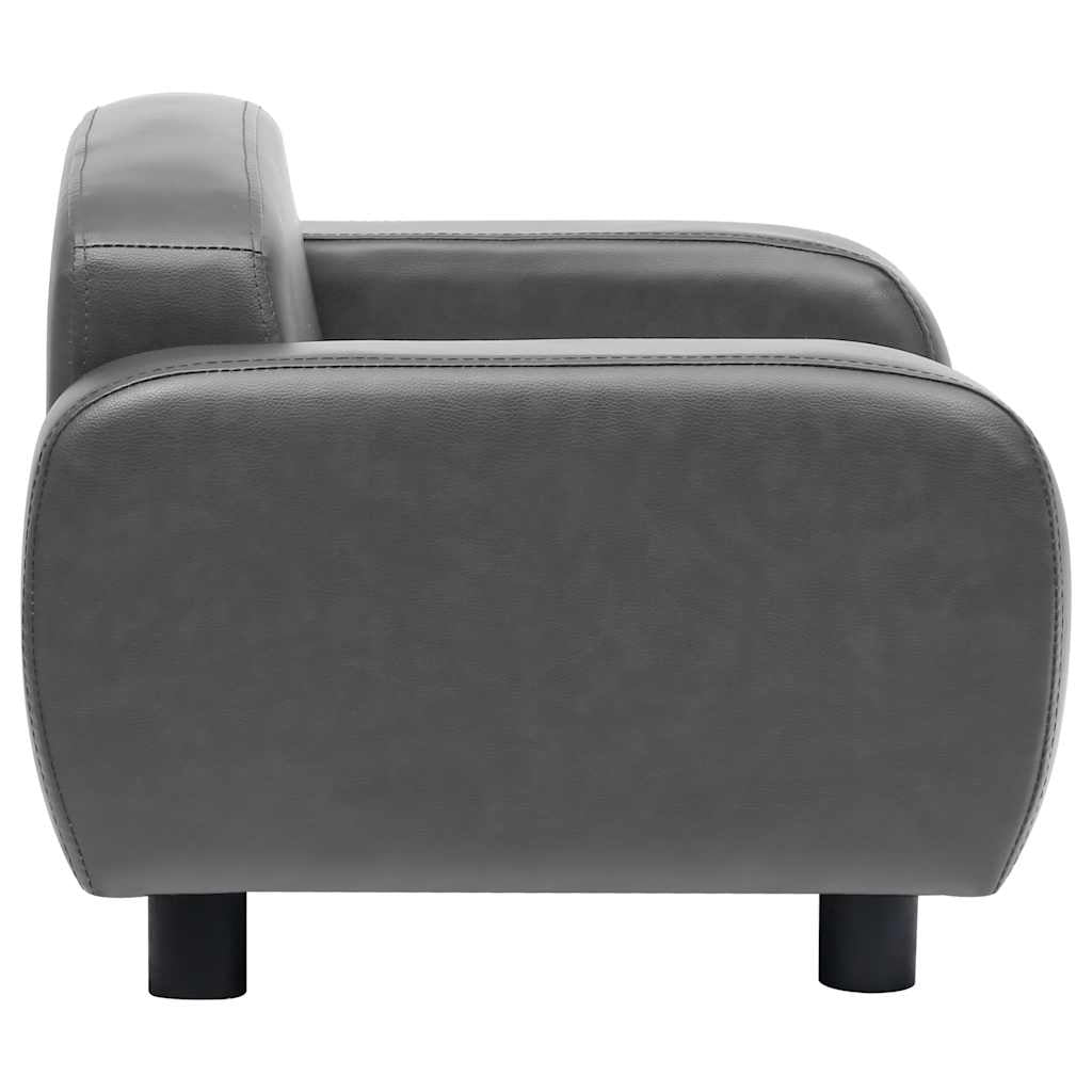 Vidaxl Sofá Para Perros Cuero Sintético Gris 80x50x40 Cm_4