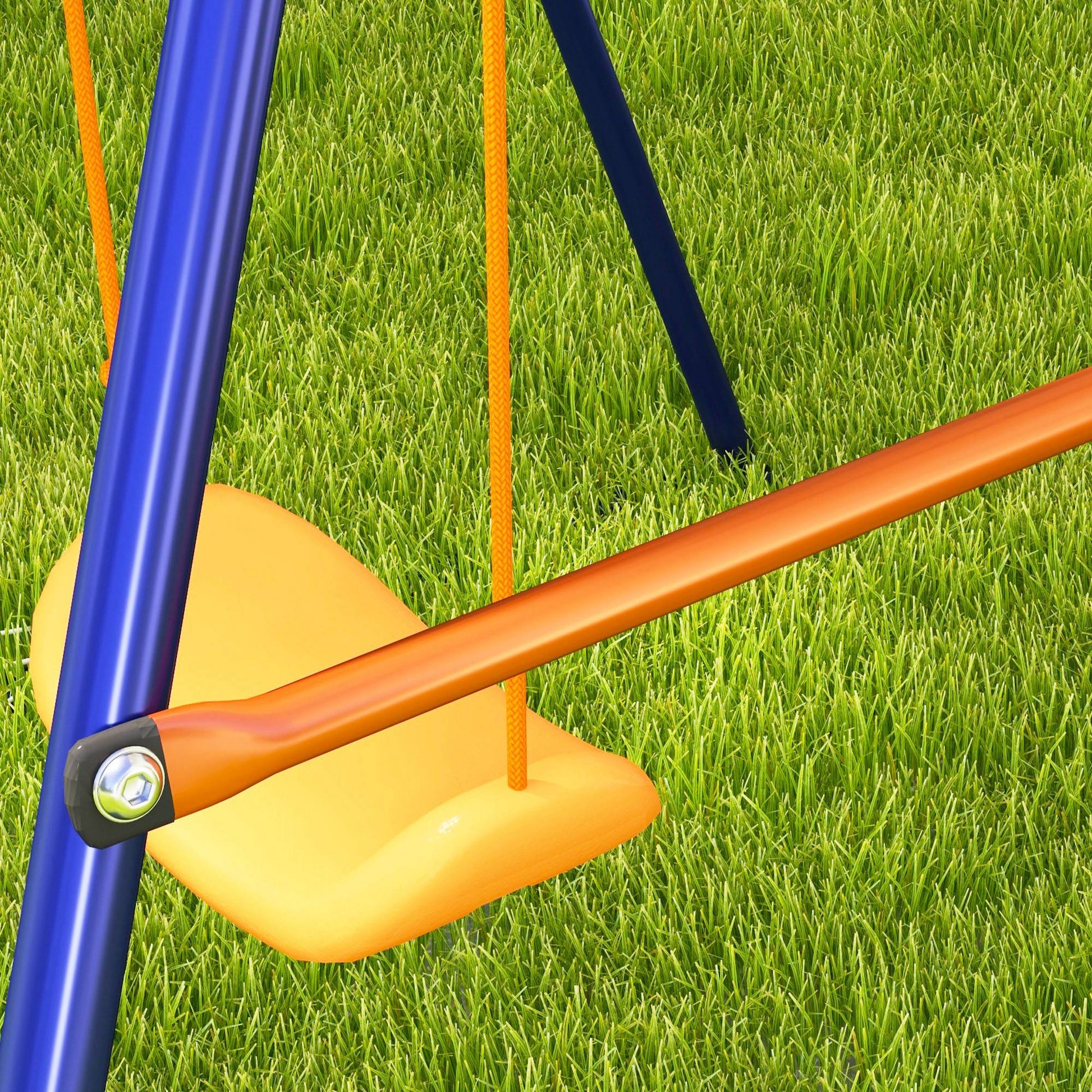 Outsunny Columpio Infantil 3 En 1 Con Canasta Y Portería De Fútbol Multicolor_4
