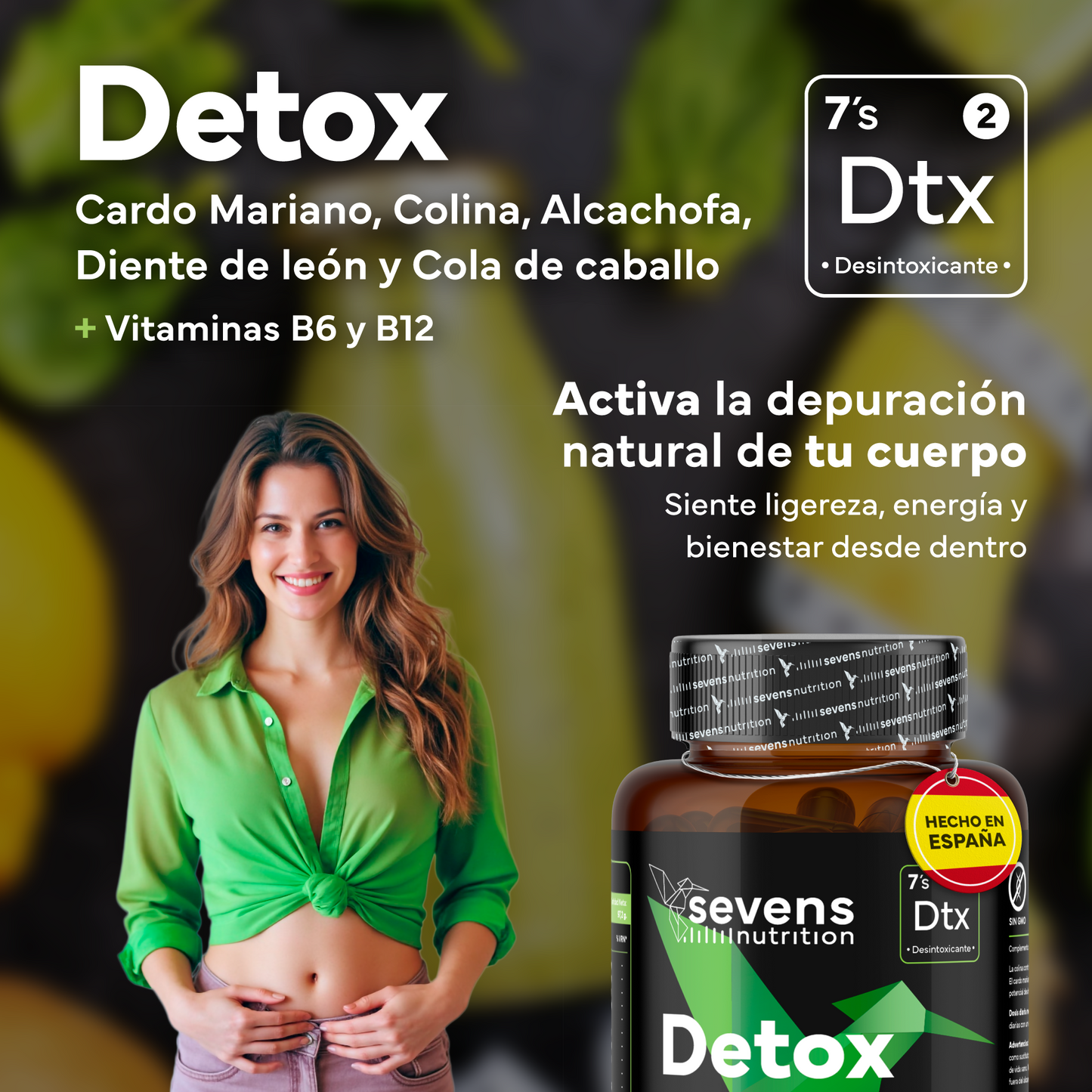 Cardo Mariano Detox Sevens Nutrition. Hígado Sano Y Depuración Natural.
