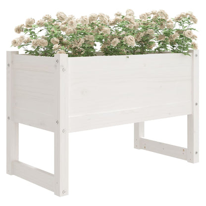 Jardinera Madera Maciza De Pino Blanco 78x40x52 Cm_2