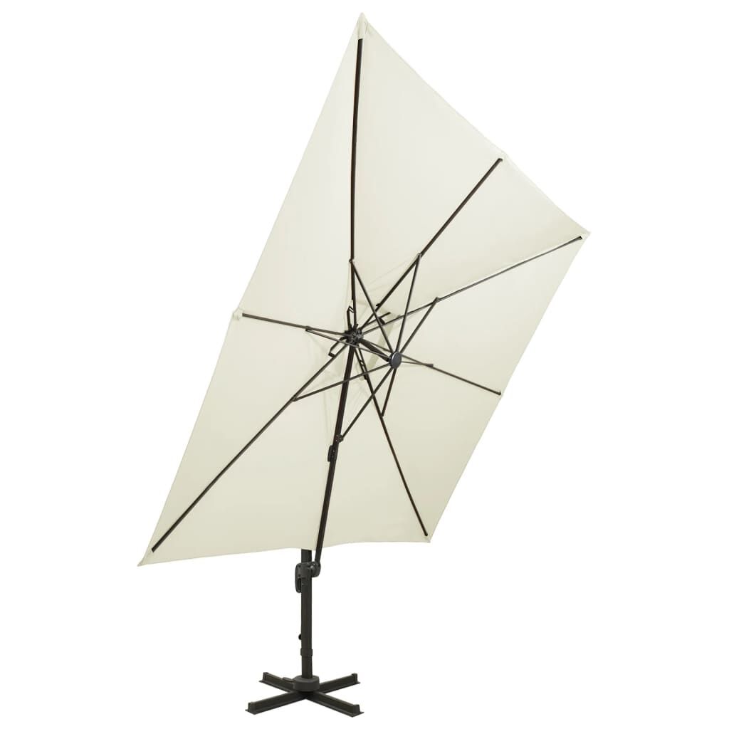 Vidaxl Sombrilla De Jardín Voladiza Con Doble Techo 300x300 Cm Arena_1