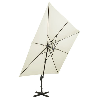 Vidaxl Sombrilla De Jardín Voladiza Con Doble Techo 300x300 Cm Arena_1