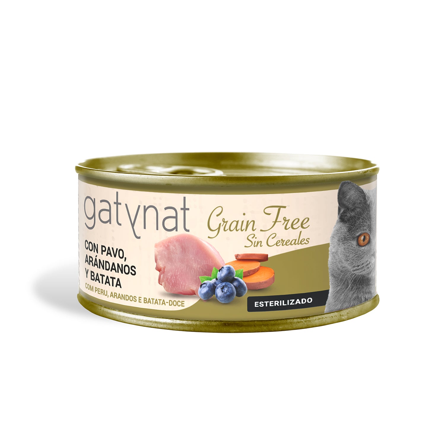 Gatynat Grain Free Pavo, Arándanos Y Batata Pack 12 Uds X 85 Gr_1