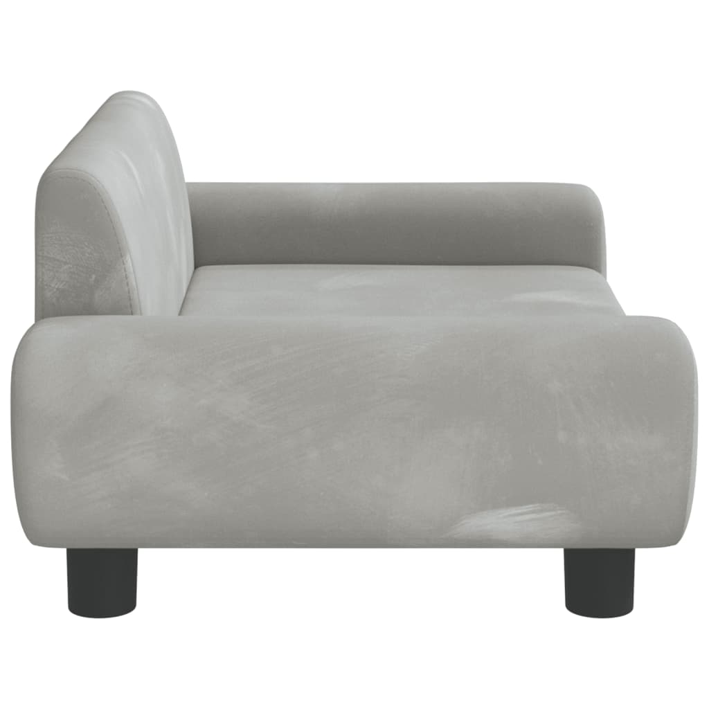 Cama Para Perros De Terciopelo Gris Claro 70x45x33 Cm / Vetonek_1