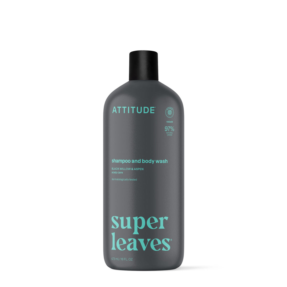 Champú y gel de baño 2 en 1 para cuero cabelludo sauce negro y álamo Super Leaves