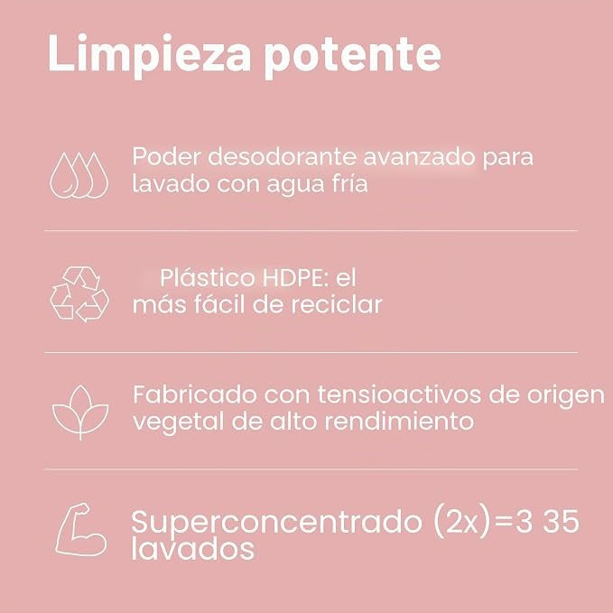 Detergente líquido para pieles sensibles  aroma Pera Attitude 1,05 L