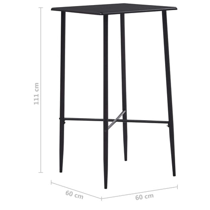 Mesa Alta De Cocina Mdf Negro 60x60x111 Cm_3