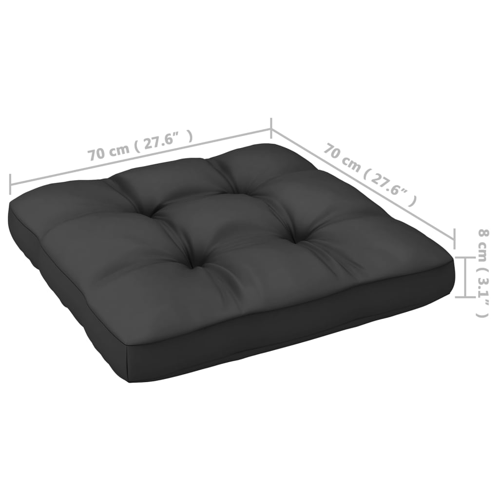 Set De Muebles De Jardín 10 Pzas Con Cojines Madera Pino Gris / Vetonek_4