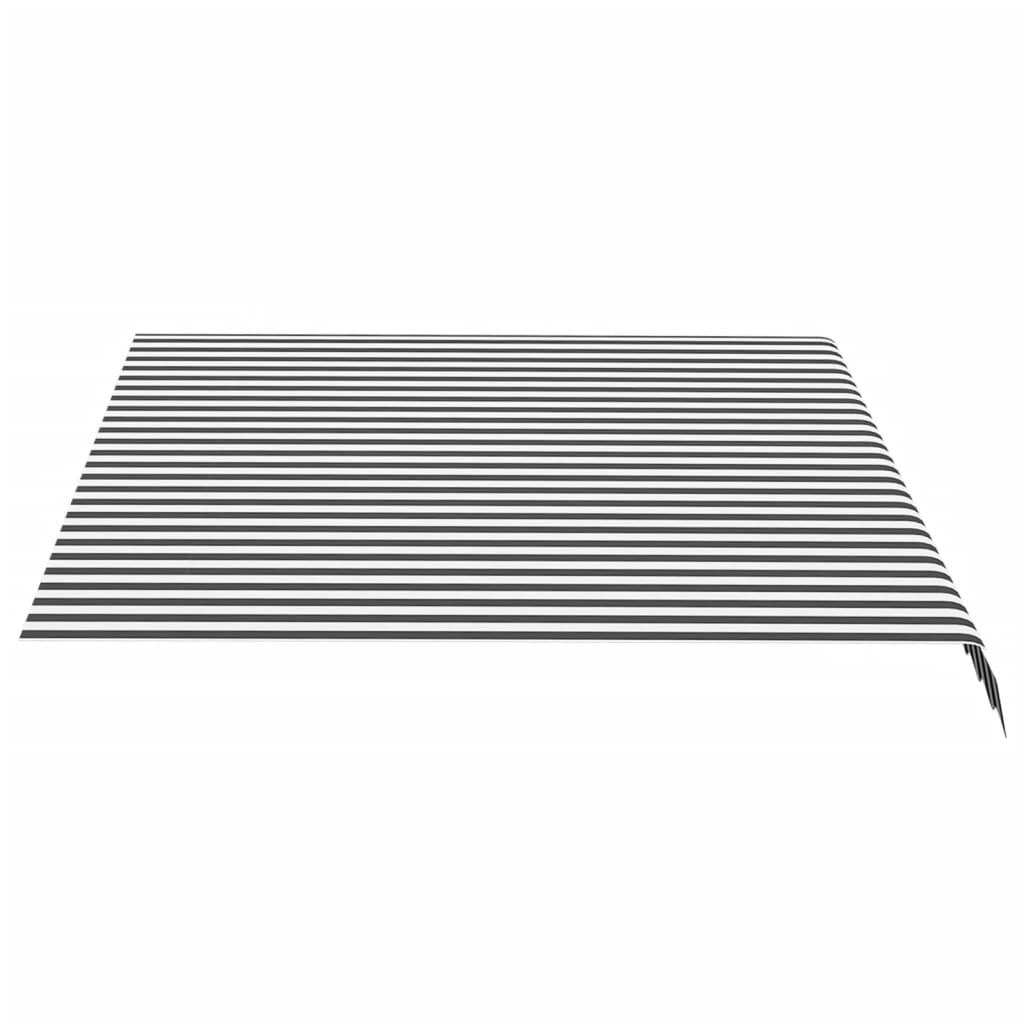 Tela De Repuesto Para Toldo Gris Antracita Y Blanco 3,5x2,5 M Poliéster_2