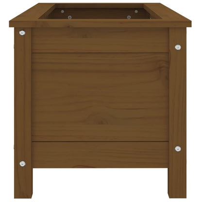 Jardinera Madera Maciza De Pino Marrón Miel 82,5x40x39 Cm_5
