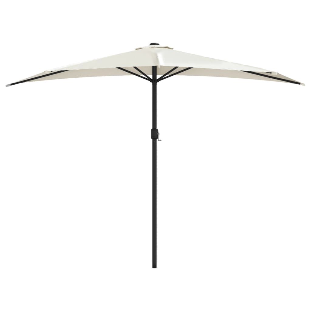 Vidaxl Sombrilla De Balcón Semicircular Palo Aluminio Arena 300x155cm_0