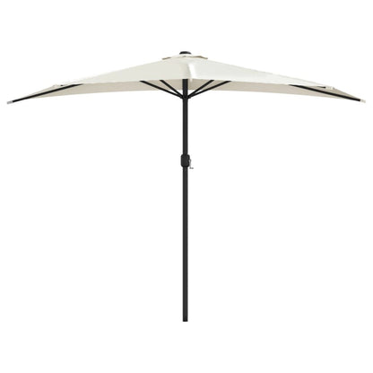 Vidaxl Sombrilla De Balcón Semicircular Palo Aluminio Arena 300x155cm_0