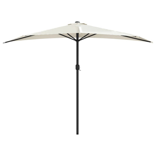 Vidaxl Sombrilla De Balcón Semicircular Palo Aluminio Arena 300x155cm_0