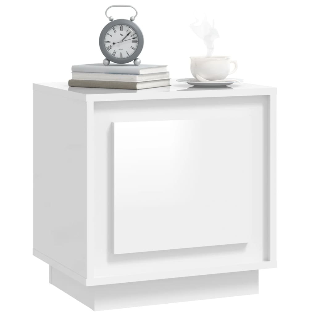 Mesitas De Noche 2 Uds Madera Blanco Brillante 44x35x45 Cm_2