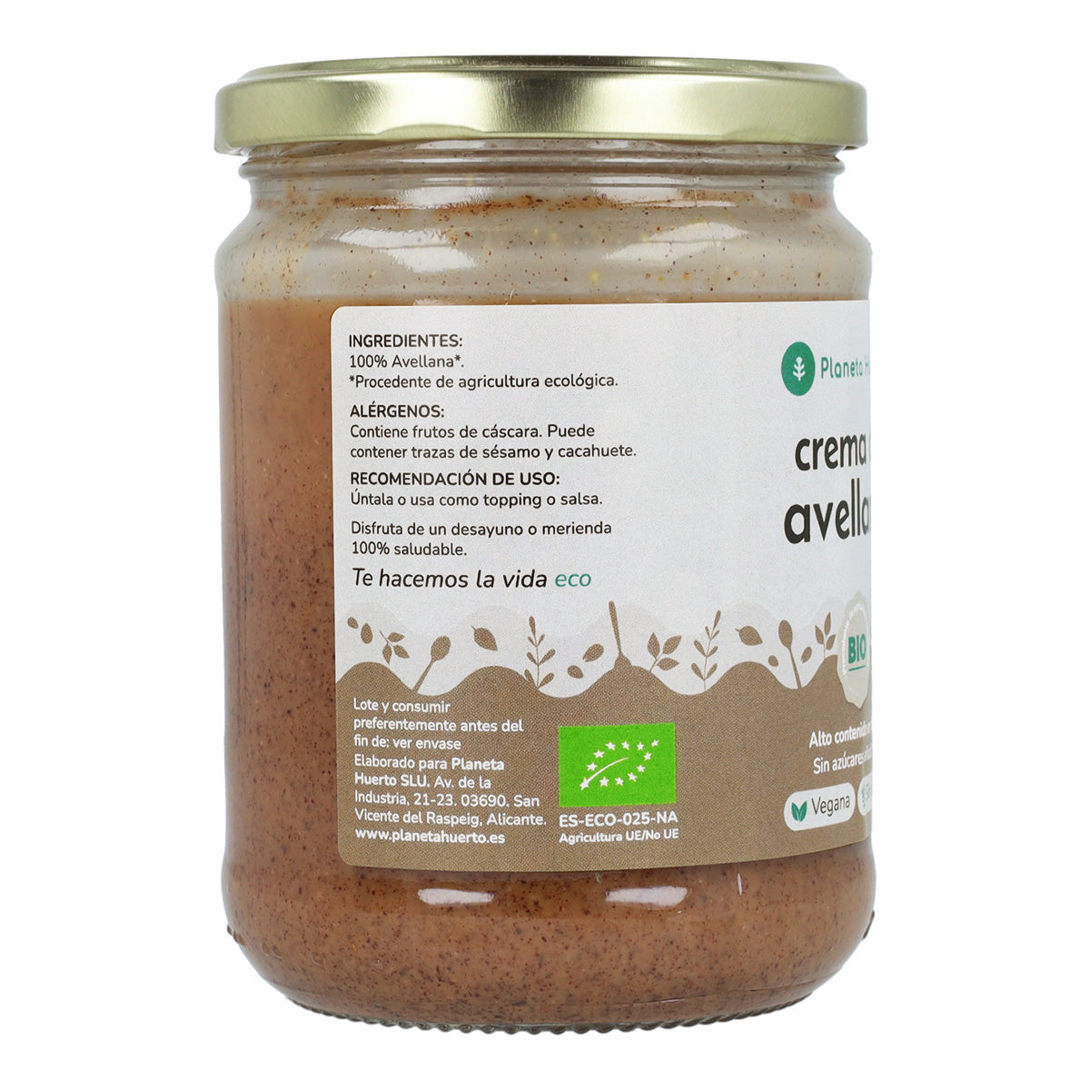 Pack 9x Crema de Avellanas ECO Planeta Huerto 350g