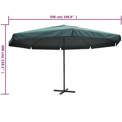 Vidaxl Sombrilla Aluminio Verde 500 Cm_2