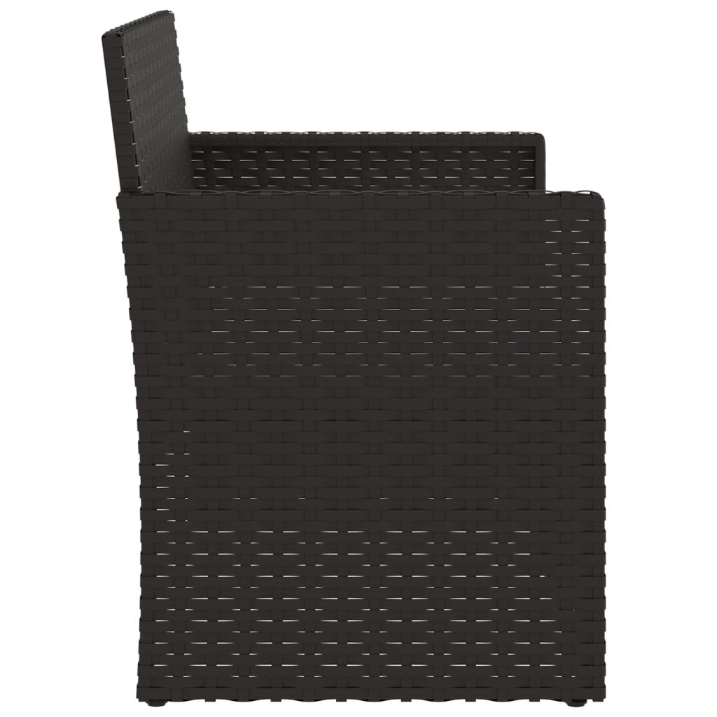 Vidaxl Banco De Jardín Con Cojines Ratán Sintético Negro 105 Cm_4