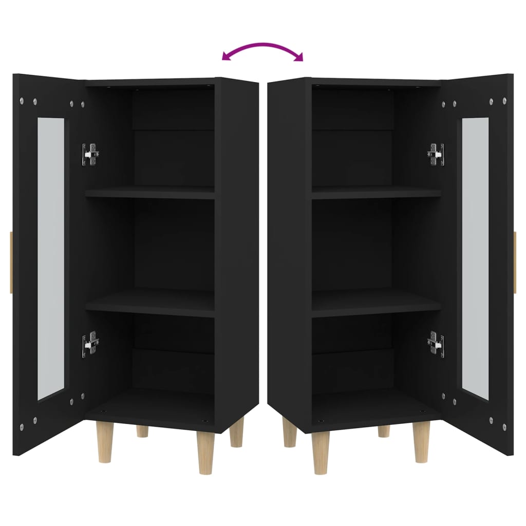 Aparador De Madera Contrachapada Negro 34,5x34x90 Cm / Vetonek_1