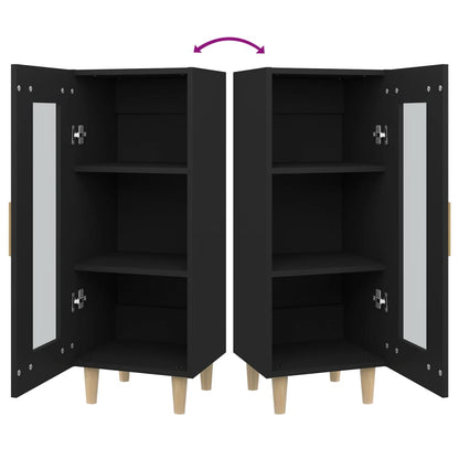 Aparador De Madera Contrachapada Negro 34,5x34x90 Cm / Vetonek_1