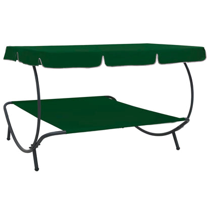 Tumbona Sofá De Jardín Con Toldo Verde_3