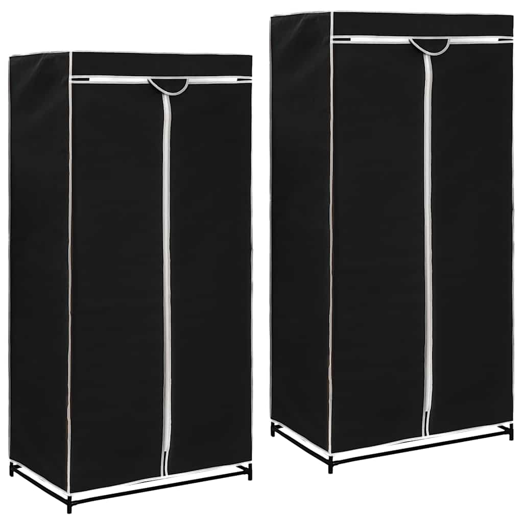 Armarios 2 Unidades Negro 75x50x160 Cm_1