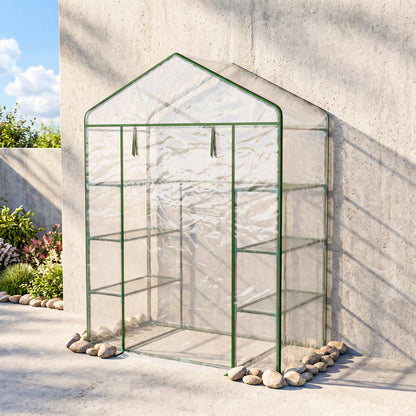 Invernadero De Jardín Outsunny Tubo De Acero, Pvc Verde 143x73x195cm_1