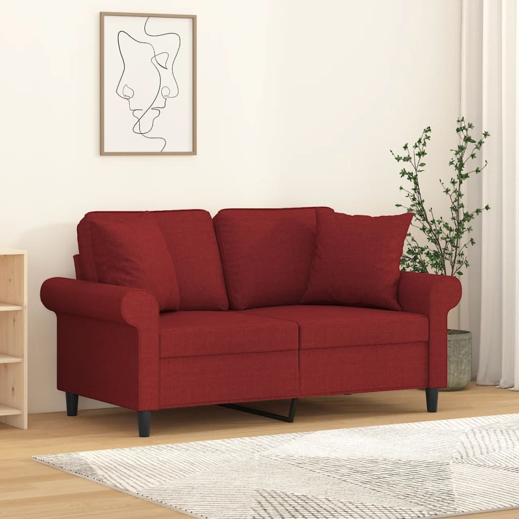 Vidaxl Cojines Decorativos 2 Uds Tela Rojo Tinto 40x40 Cm_1