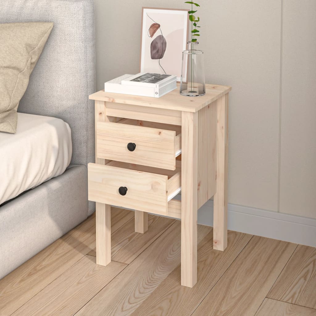 Mesitas De Noche 2 Uds Madera Maciza De Pino 40x35x61,5 Cm_1