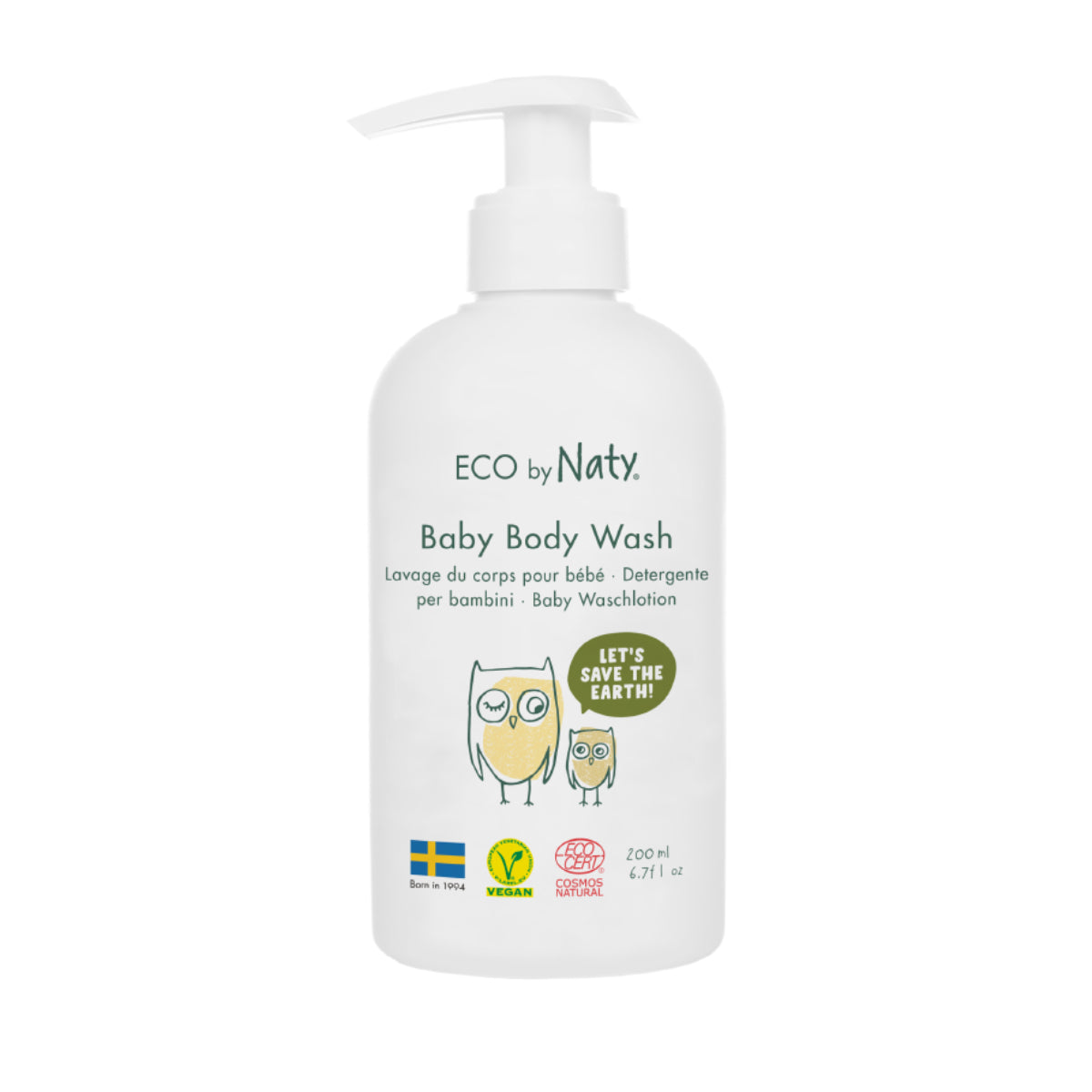Gel de baño para bebé 0m+ Naty 200 ml