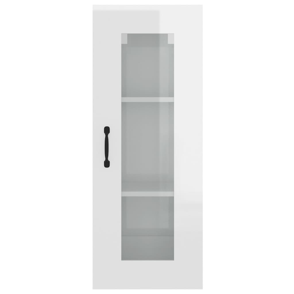 Armario De Pared Colgante Blanco Brillante 34,5x34x90 Cm / Vetonek_1