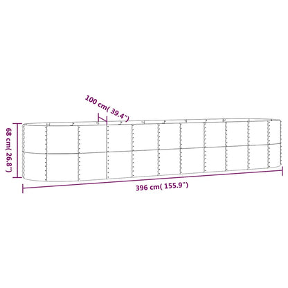 Jardinera Arriate Acero Galvanizado Antracita 396x100x68cm_5