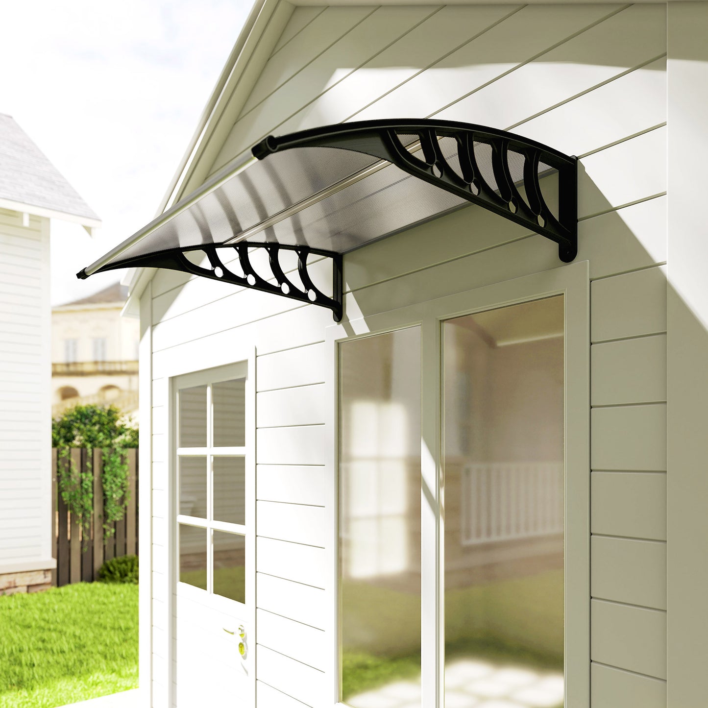 Outsunny Marquesina Para Puertas Y Ventanas 103x96,5 Cm Con Regleta De Aluminio_4