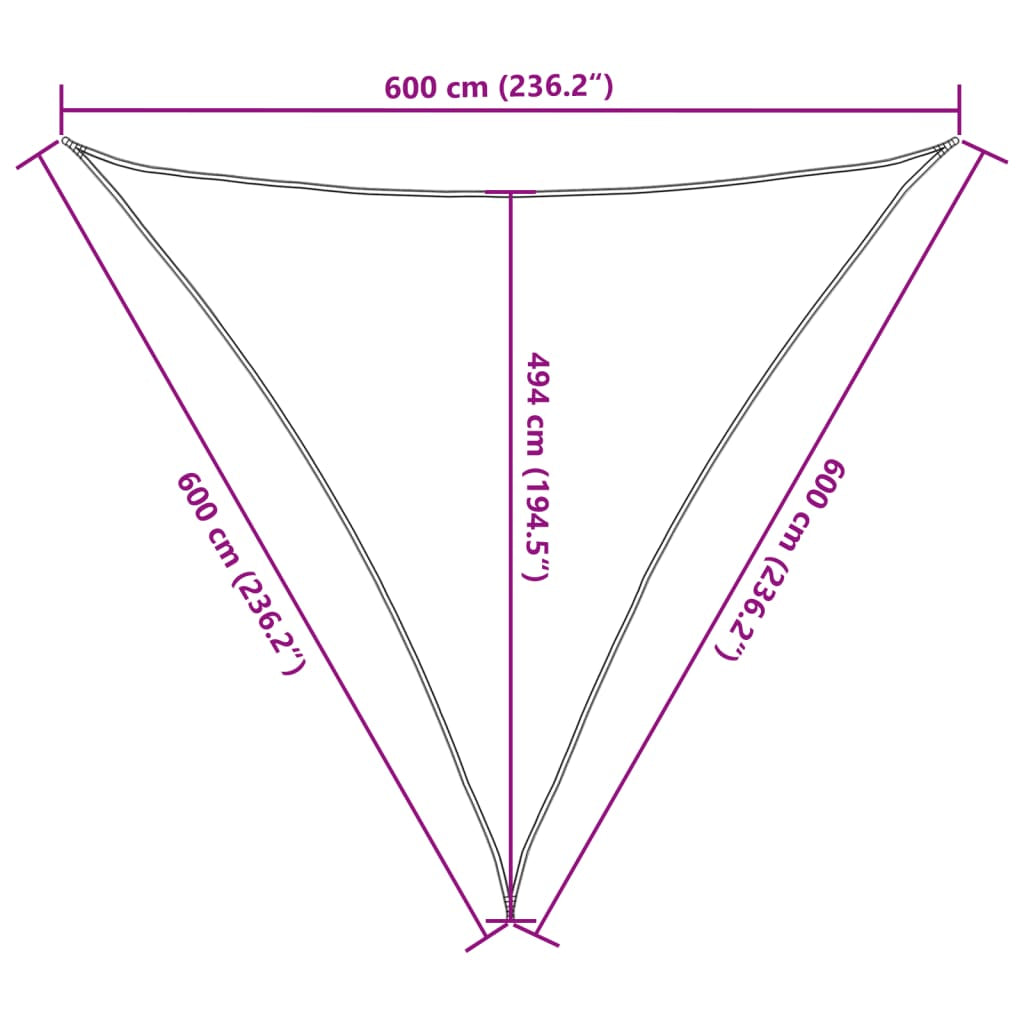 Vidaxl Toldo De Vela Hdpe Crema 160 G/m² 6x6x6 M_2