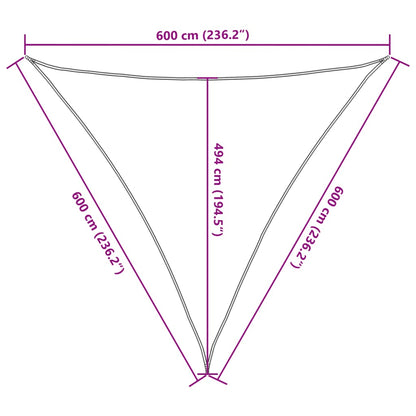 Vidaxl Toldo De Vela Hdpe Crema 160 G/m² 6x6x6 M_2