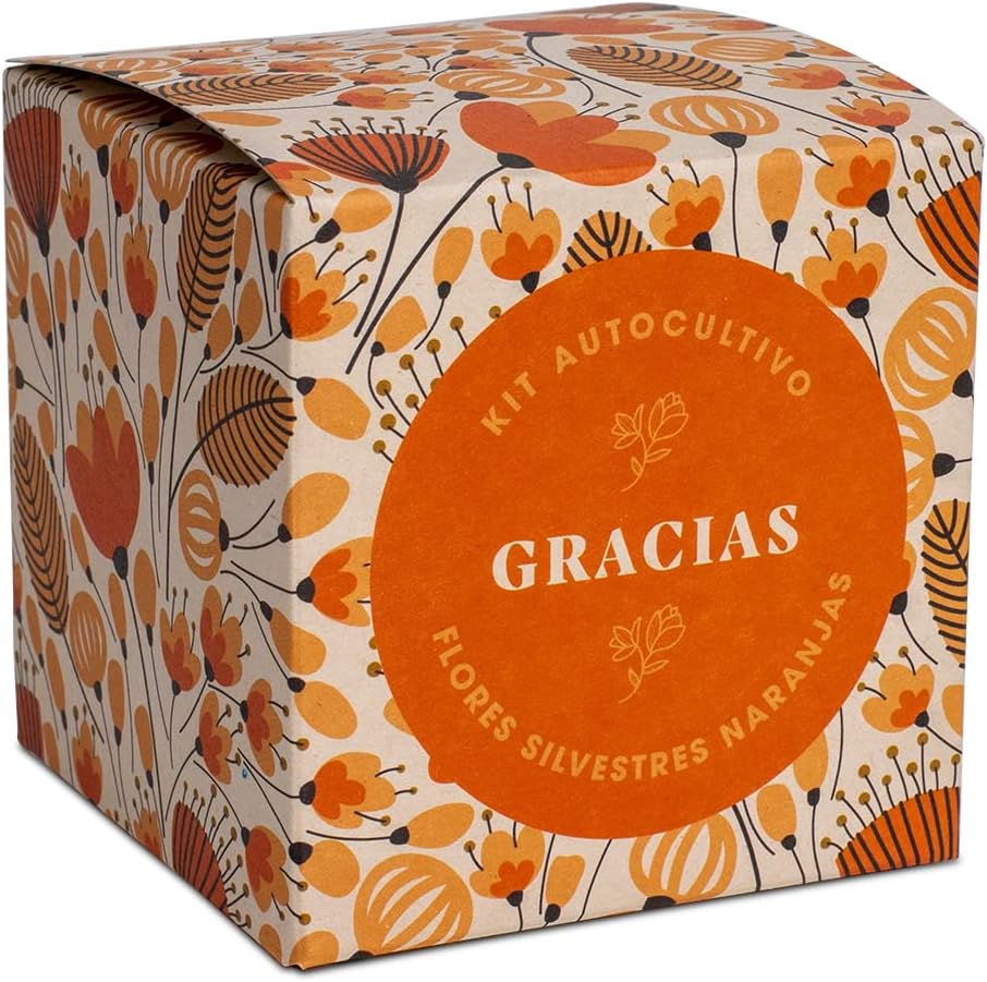 Díselo con Flores "Gracias" Kit Autocultivo Flores Silvestres Naranjas | Regalo Original - Resetea_0
