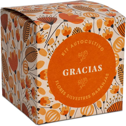 Díselo con Flores "Gracias" Kit Autocultivo Flores Silvestres Naranjas | Regalo Original - Resetea_0