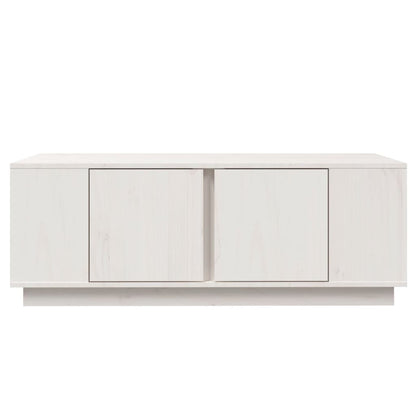 Mesa De Centro De Madera Maciza De Pino Blanco 110x50x40 Cm_3