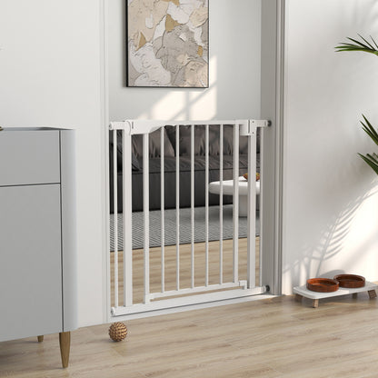 Pawhut Barrera De Seguridad Para Niños Y Perros Ancho De 76-81 Cm Blanco_1