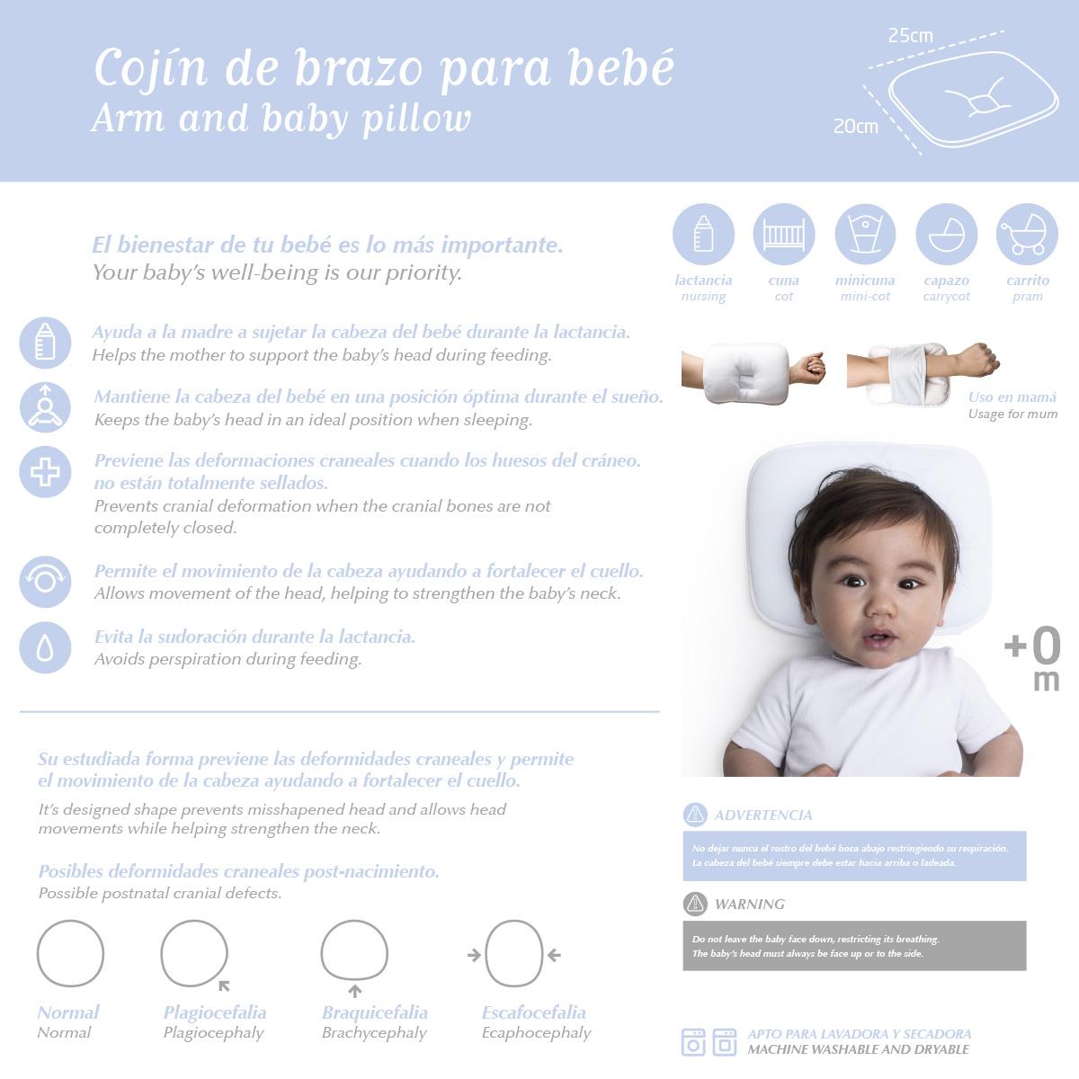 Cojin de brazo para bebé de Cambrass Rosa