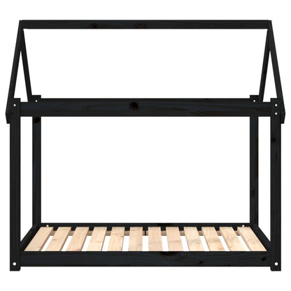 Vidaxl Cama Para Perros Madera Maciza De Pino Negro 111x80x100 Cm_4