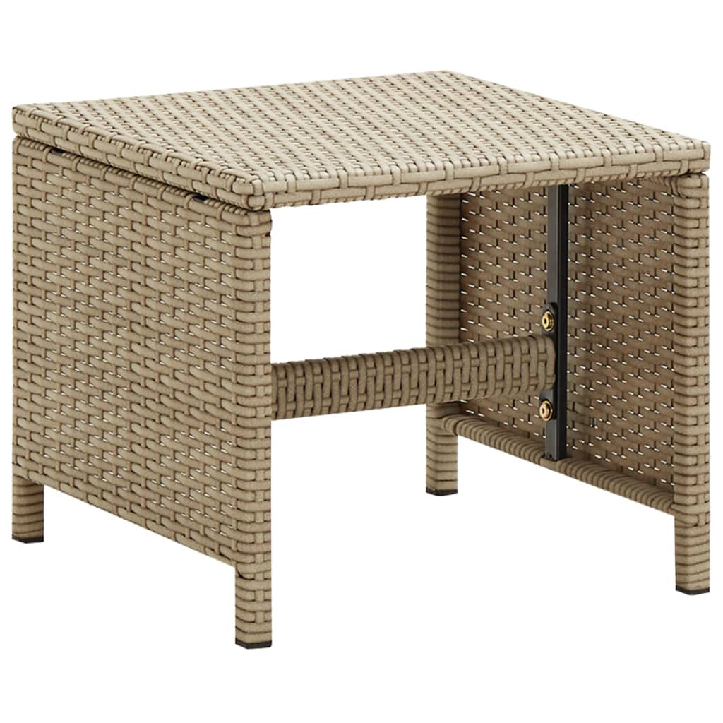 Vidaxl Taburetes De Jardín 4 Unidades Y Cojines Ratán Sintético Beige_4