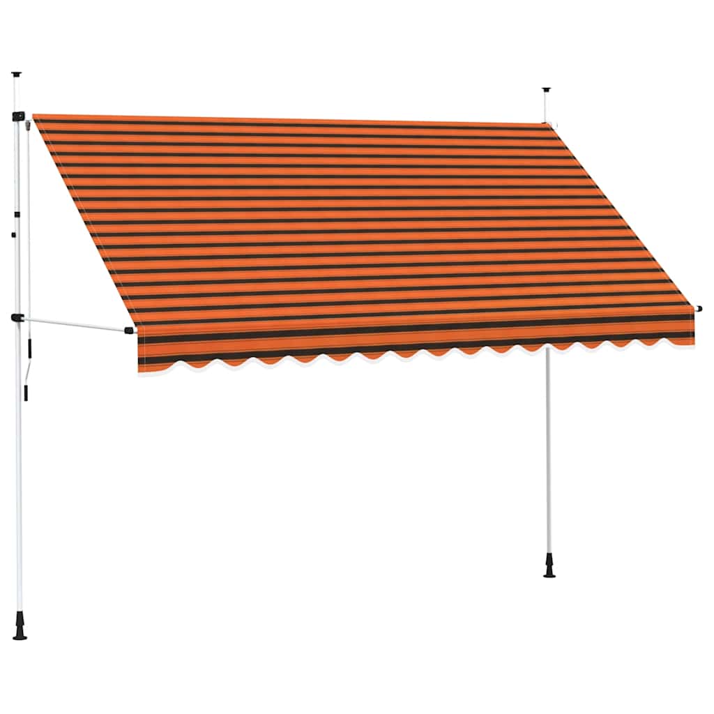 Toldo Manual Retráctil Naranja Y Marrón 350 Cm_0