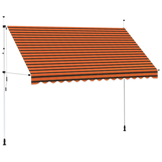 Toldo Manual Retráctil Naranja Y Marrón 350 Cm_0