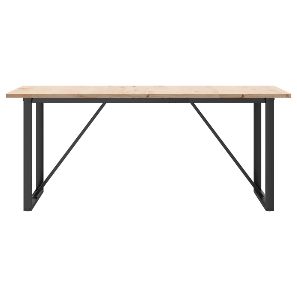 Mesa De Comedor Marco O Madera Maciza Pino Acero 180x90x75,5 Cm_2