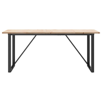 Mesa De Comedor Marco O Madera Maciza Pino Acero 180x90x75,5 Cm_2
