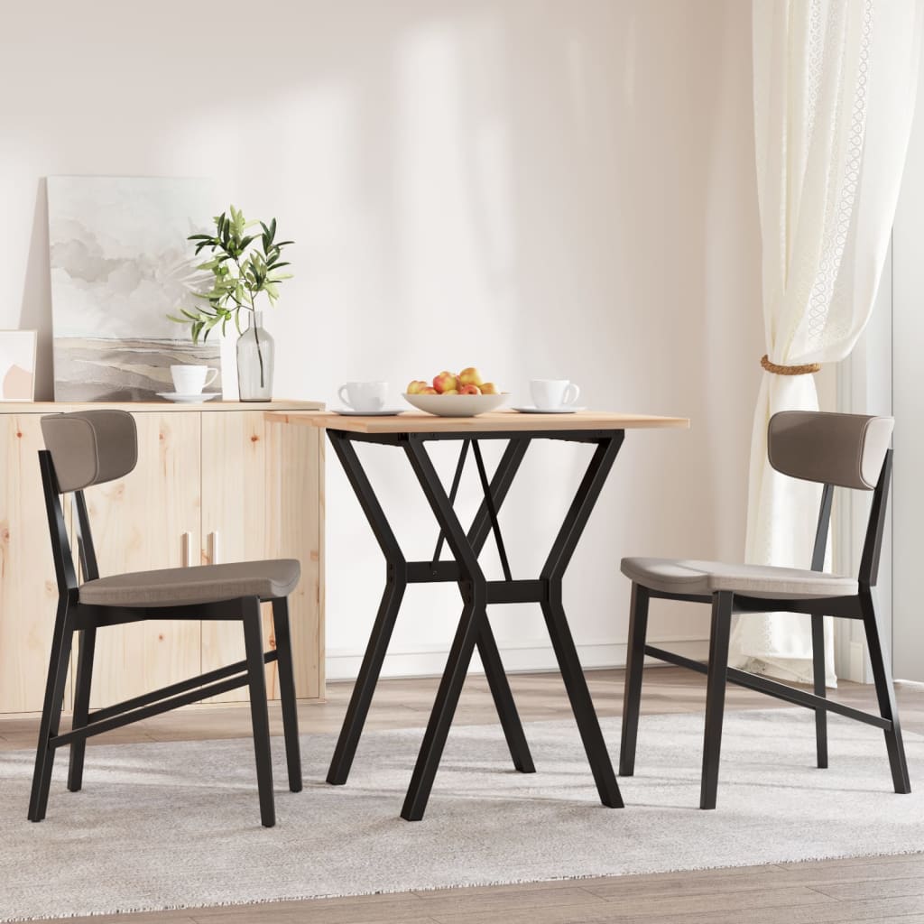Mesa De Comedor Marco Y Madera Maciza Pino Y Acero 70x70x75 Cm_1